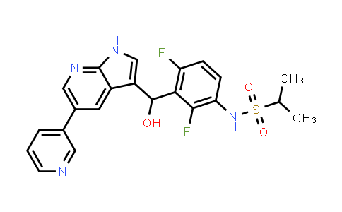 CAS No. 918523-56-5, N-(2,4-difluoro-3-(hydroxy(5-(pyridin-3-yl)-1H-pyrrolo[2,3-b]pyridin-3-yl)methyl)phenyl)propane-2-sulfonamide
