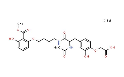 CAS No. 918657-87-1, Benzoic acid, 2-[4-[[(2S)-2-(acetylamino)-3-[4-(carboxymethoxy)-3-hydroxyphenyl]-1-oxopropyl]amino]butoxy]-6-hydroxy-, methyl ester
