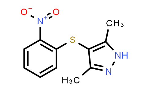 CAS No. 92289-98-0, 3,5-Dimethyl-4-[(2-nitrophenyl)thio]-1H-pyrazole