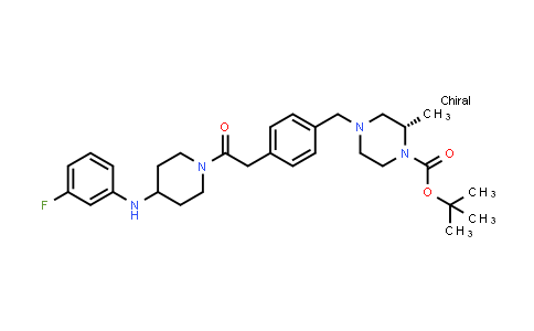 CAS No. 923565-74-6, (S)-tert-butyl 4-(4-(2-(4-((3-fluorophenyl)amino)piperidin-1-yl)-2-oxoethyl)benzyl)-2-methylpiperazine-1-carboxylate
