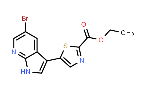 CAS No. 923583-98-6, 2-Thiazolecarboxylic acid, 5-(5-bromo-1H-pyrrolo[2,3-b]pyridin-3-yl)-, ethyl ester