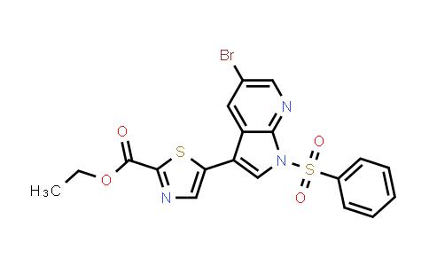 923583-99-7 | 2-Thiazolecarboxylic acid, 5-[5-bromo-1-(phenylsulfonyl)-1H-pyrrolo[2,3-b]pyridin-3-yl]-, ethyl ester