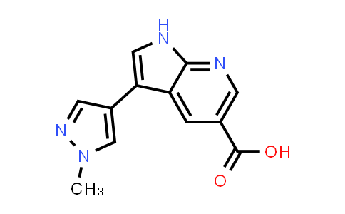 CAS No. 923584-13-8, 1H-Pyrrolo[2,3-b]pyridine-5-carboxylic acid, 3-(1-methyl-1H-pyrazol-4-yl)-