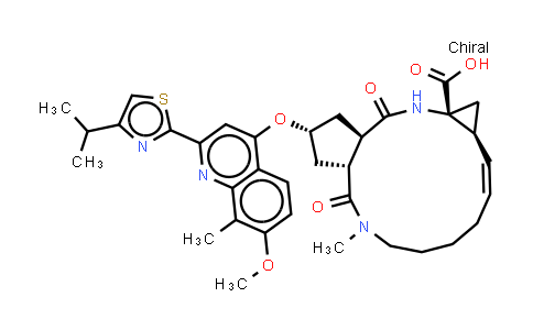CAS No. 923604-58-4, (2R,3aR,10Z,11aS,12aR,14aR)-2,3,3a,4,5,6,7,8,9,11a,12,13,14,14a-Tetradecahydro-2-[[7-methoxy-8-methyl-2-[4-(1-methylethyl)-2-thiazolyl]-4-quinolinyl]oxy]-5-methyl-4,14-dioxocyclopenta[c]cyclopropa[g][1,6]diazacyclotetradecine-12a(1H)-carboxylic acid