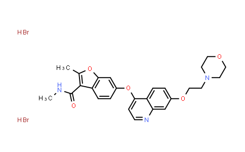 CAS No. 923955-37-7, 3-Benzofurancarboxamide, N,2-dimethyl-6-[[7-[2-(4-morpholinyl)ethoxy]-4-quinolinyl]oxy]-, hydrobromide (1:2)