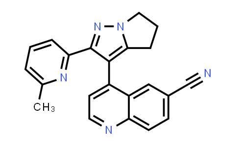 CAS No. 924898-13-5, 4-(2-(6-Methylpyridin-2-yl)-5,6-dihydro-4H-pyrrolo[1,2-b]pyrazol-3-yl)quinoline-6-carbonitrile