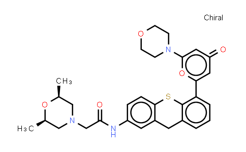MC580377 | 925701-46-8 | (2R,6S)-2,6-二甲基-N-[5-[6-(4-吗啉基)-4-氧代-4H-吡喃-2-基]-9H-噻吨-2-基]-4-吗啉乙酰胺