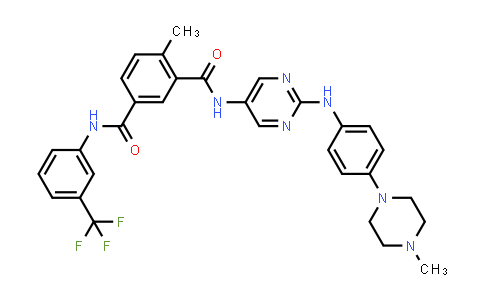 CAS No. 925898-26-6, 1,3-Benzenedicarboxamide, 4-methyl-N3-[2-[[4-(4-methyl-1-piperazinyl)phenyl]amino]-5-pyrimidinyl]-N1-[3-(trifluoromethyl)phenyl]-