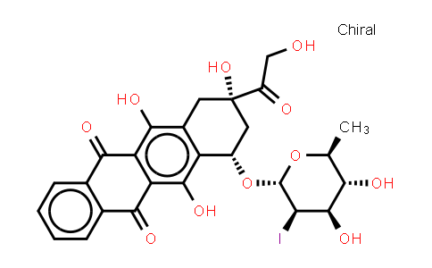 MC580476 | 92689-49-1 | (7S,9S)-7-[(2R,3R,4R,5R,6S)-4,5-二羟基-3-碘-6-甲基氧杂环己-2-基]氧基-6,9,11-三羟基-9-(2-羟基乙酰基)-8,10-二氢-7H-并四苯-5,12-二酮