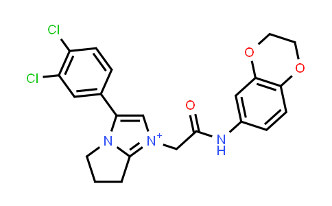 CAS No. 928298-05-9, 3-(3,4-dichlorophenyl)-1-(2-((2,3-Dihydrobenzo[b][1,4]dioxin-6-yl)amino)-2-oxoethyl)-6,7-dihydro-5H-pyrrolo[1,2-a]imidazol-1-ium