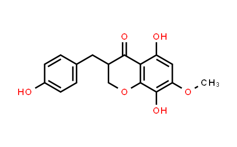 CAS No. 93078-83-2, 2,3-Dihydro-5,8-dihydroxy-3-[(4-hydroxyphenyl)methyl]-7-methoxy-4H-1-benzopyran-4-one