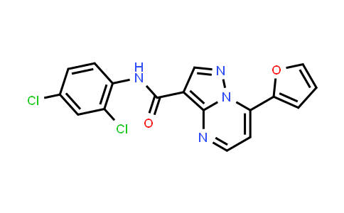 CAS No. 931983-52-7, Pyrazolo[1,5-a]pyrimidine-3-carboxamide, N-(2,4-dichlorophenyl)-7-(2-furanyl)-