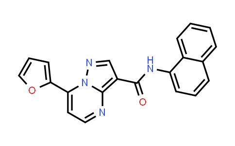 CAS No. 932176-40-4, Pyrazolo[1,5-a]pyrimidine-3-carboxamide, 7-(2-furanyl)-N-1-naphthalenyl-