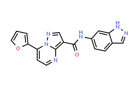 CAS No. 932241-65-1, Pyrazolo[1,5-a]pyrimidine-3-carboxamide, 7-(2-furanyl)-N-1H-indazol-6-yl-