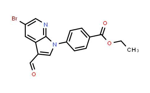 CAS No. 934290-85-4, Benzoic acid, 4-(5-bromo-3-formyl-1H-pyrrolo[2,3-b]pyridin-1-yl)-, ethyl ester