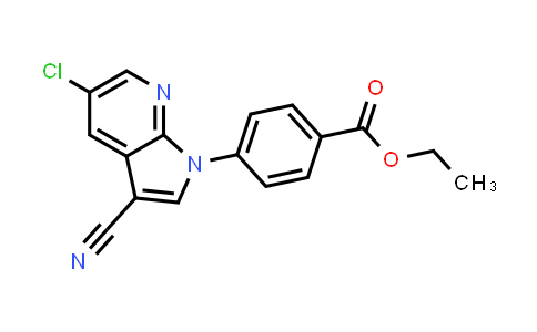 CAS No. 934290-90-1, Benzoic acid, 4-(5-chloro-3-cyano-1H-pyrrolo[2,3-b]pyridin-1-yl)-, ethyl ester