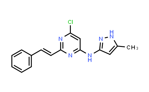 CAS No. 934353-79-4, 4-Pyrimidinamine, 6-chloro-N-(5-methyl-1H-pyrazol-3-yl)-2-[(1E)-2-phenylethenyl]-