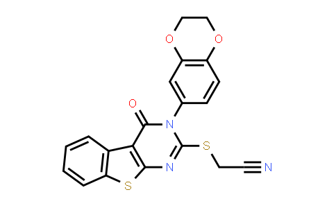 CAS No. 934393-32-5, Acetonitrile, 2-[[3-(2,3-dihydro-1,4-benzodioxin-6-yl)-3,4-dihydro-4-oxo[1]benzothieno[2,3-d]pyrimidin-2-yl]thio]-