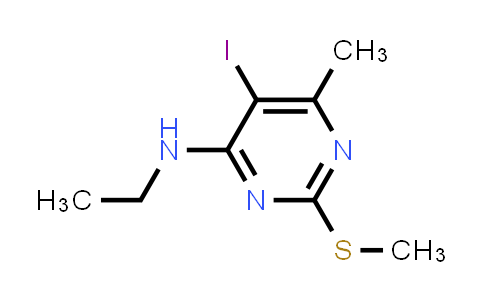 CAS No. 934493-77-3, 4-(Ethylamino)-5-iodo-6-methyl-2-(methylthio)pyrimidine