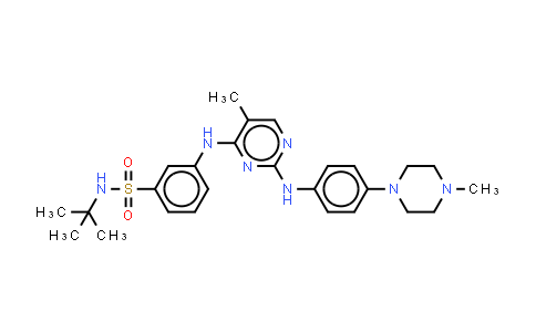MC581121 | 936091-14-4 | N-(1,1-二甲基乙基)-3-[[5-甲基-2-[[4-(4-甲基-1-哌嗪基)苯基]氨基]-4-嘧啶基]氨基]苯磺酰胺