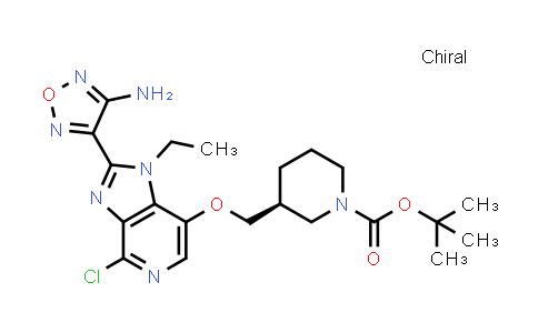 CAS No. 937174-74-8, (S)-tert-butyl 3-((2-(4-amino-1,2,5-oxadiazol-3-yl)-4-chloro-1-ethyl-1H-imidazo[4,5-c]pyridin-7-yloxy)methyl)piperidine-1-carboxylate