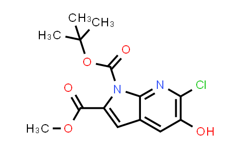 CAS No. 937240-77-2, 1H-Pyrrolo[2,3-b]pyridine-1,2-dicarboxylic acid, 6-chloro-5-hydroxy-, 1-(1,1-dimethylethyl) 2-methyl ester