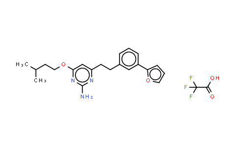 CAS No. 937369-39-6, 2-Pyrimidinamine, 4-[2-[3-(2-furanyl)phenyl]ethyl]-6-(3-methylbutoxy)-, CF3COOH salt