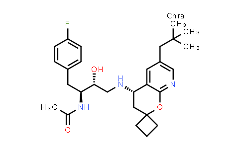 MC581347 | 939444-26-5 | Acetamide, N-[(1S,2R)-3-[[(4'S)-6'-(2,2-dimethylpropyl)-3',4'-dihydrospiro[cyclobutane-1,2'-[2H]pyrano[2,3-b]pyridin]-4'-yl]amino]-1-[(4-fluorophenyl)methyl]-2-hydroxypropyl]-
