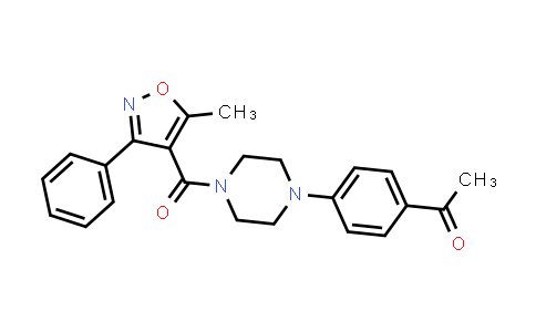 CAS No. 941104-13-8, 1-(4-(4-(5-methyl-3-phenylisoxazole-4-carbonyl)piperazin-1-yl)phenyl)ethanone