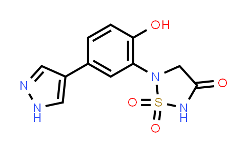 CAS No. 941309-38-2, 1,2,5-Thiadiazolidin-3-one, 5-[2-hydroxy-5-(1H-pyrazol-4-yl)phenyl]-, 1,1-dioxide