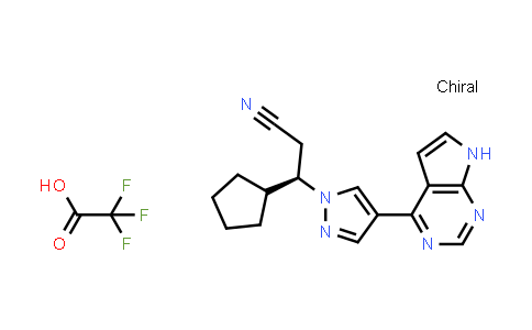 CAS No. 941678-50-8, β-Cyclopentyl-4-(7H-pyrrolo[2,3-d]pyrimidin-4-yl)-(βR)-1H-pyrazole-1-propanenitrile, trifluoroacetate