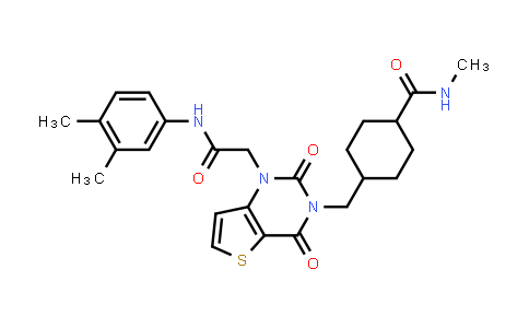 CAS No. 941956-08-7, 4-((1-(2-((3,4-Dimethylphenyl)amino)-2-oxoethyl)-2,4-dioxo-1,2-dihydrothieno[3,2-d]pyrimidin-3(4H)-yl)methyl)-N-methylcyclohexanecarboxamide