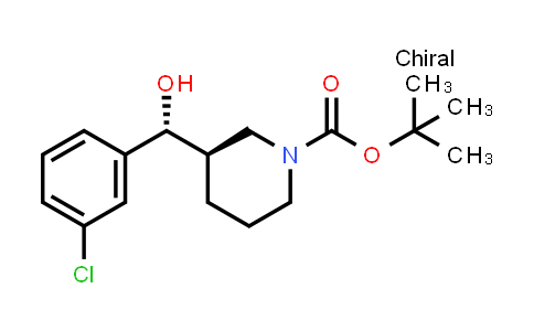 CAS No. 942142-74-7, tert-Butyl (R)-3-((R)-(3-chlorophenyl)(hydroxy)methyl)piperidine-1-carboxylate