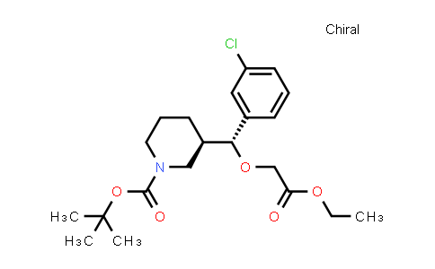 CAS No. 942142-76-9, (R)-tert-butyl 3-((R)-(3-chlorophenyl)(2-ethoxy-2-oxoethoxy)methyl)piperidine-1-carboxylate