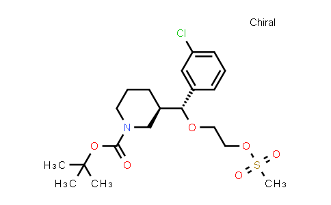 CAS No. 942145-04-2, (R)-tert-butyl 3-((R)-(3-chlorophenyl)(2-(methylsulfonyloxy)ethoxy)methyl)piperidine-1-carboxylate