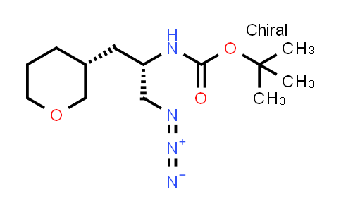 CAS No. 942145-24-6, tert-Butyl (S)-1-azido-3-((R)-tetrahydro-2H-pyran-3-yl)propan-2-ylcarbamate