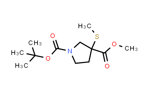 CAS No. 942190-28-5, 1-tert-Butyl 3-methyl 3-(methylthio)pyrrolidine-1,3-dicarboxylate
