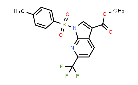 CAS No. 942206-37-3, 1H-Pyrrolo[2,3-b]pyridine-3-carboxylic acid, 1-[(4-methylphenyl)sulfonyl]-6-(trifluoromethyl)-, methyl ester