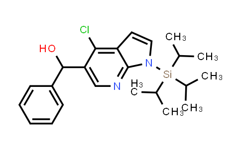 CAS No. 942261-81-6, (4-chloro-1-(triisopropylsilyl)-1H-pyrrolo[2,3-b]pyridin-5-yl)(phenyl)methanol
