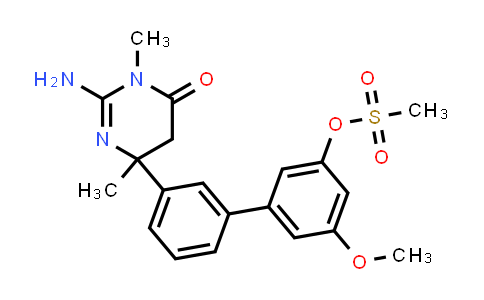CAS No. 942505-60-4, 4(3H)-Pyrimidinone, 2-amino-5,6-dihydro-6-[3'-methoxy-5'-[(methylsulfonyl)oxy][1,1'-biphenyl]-3-yl]-3,6-dimethyl-