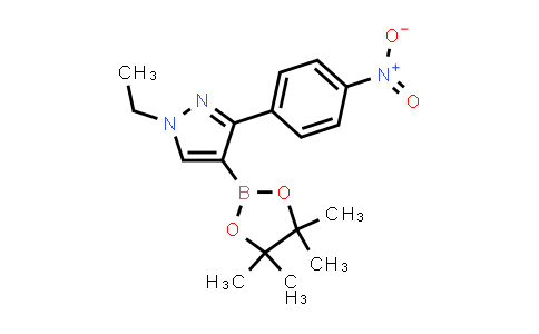 CAS No. 942920-11-8, 1-Ethyl-3-(4-nitrophenyl)-4-(4,4,5,5-tetramethyl-1,3,2-dioxaborolan-2-yl)-1H-pyrazole