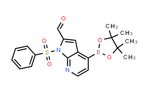 CAS No. 942920-60-7, 1H-Pyrrolo[2,3-b]pyridine-2-carboxaldehyde, 1-(phenylsulfonyl)-4-(4,4,5,5-tetramethyl-1,3,2-dioxaborolan-2-yl)-