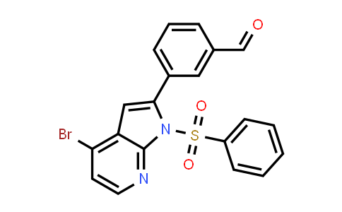 CAS No. 942920-67-4, 3-(4-Bromo-1-(phenylsulfonyl)-1H-pyrrolo[2,3-b]pyridin-2-yl)benzaldehyde