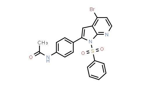 CAS No. 942920-70-9, Acetamide, N-[4-[4-bromo-1-(phenylsulfonyl)-1H-pyrrolo[2,3-b]pyridin-2-yl]phenyl]-
