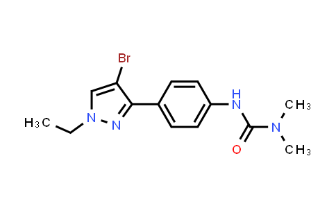 CAS No. 942920-94-7, N'-[4-(4-Bromo-1-ethyl-1H-pyrazol-3-yl)phenyl]-N,N-dimethylurea