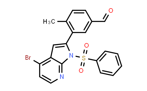 CAS No. 942921-47-3, Benzaldehyde, 3-[4-bromo-1-(phenylsulfonyl)-1H-pyrrolo[2,3-b]pyridin-2-yl]-4-methyl-