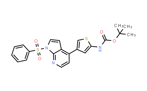 CAS No. 943321-78-6, Carbamic acid, N-[4-[1-(phenylsulfonyl)-1H-pyrrolo[2,3-b]pyridin-4-yl]-2-thienyl]-, 1,1-dimethylethyl ester
