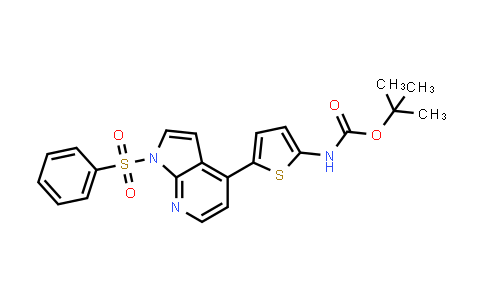 CAS No. 943321-90-2, Carbamic acid, N-[5-[1-(phenylsulfonyl)-1H-pyrrolo[2,3-b]pyridin-4-yl]-2-thienyl]-, 1,1-dimethylethyl ester