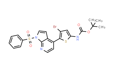 CAS No. 943321-94-6, Carbamic acid, N-[4-bromo-5-[1-(phenylsulfonyl)-1H-pyrrolo[2,3-b]pyridin-4-yl]-2-thienyl]-, 1,1-dimethylethyl ester