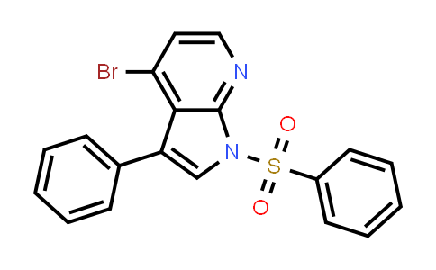 CAS No. 943322-46-1, 1H-Pyrrolo[2,3-b]pyridine, 4-bromo-3-phenyl-1-(phenylsulfonyl)-